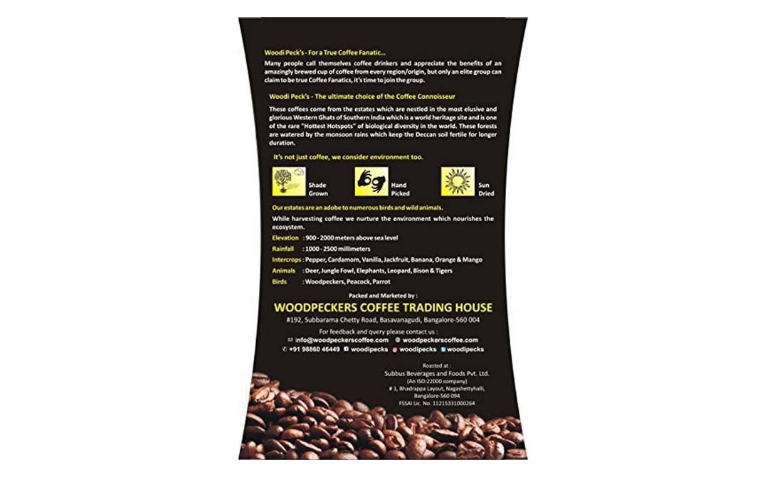 Woodi Peck's Supreme Black Coffee Delight    Pack  250 grams